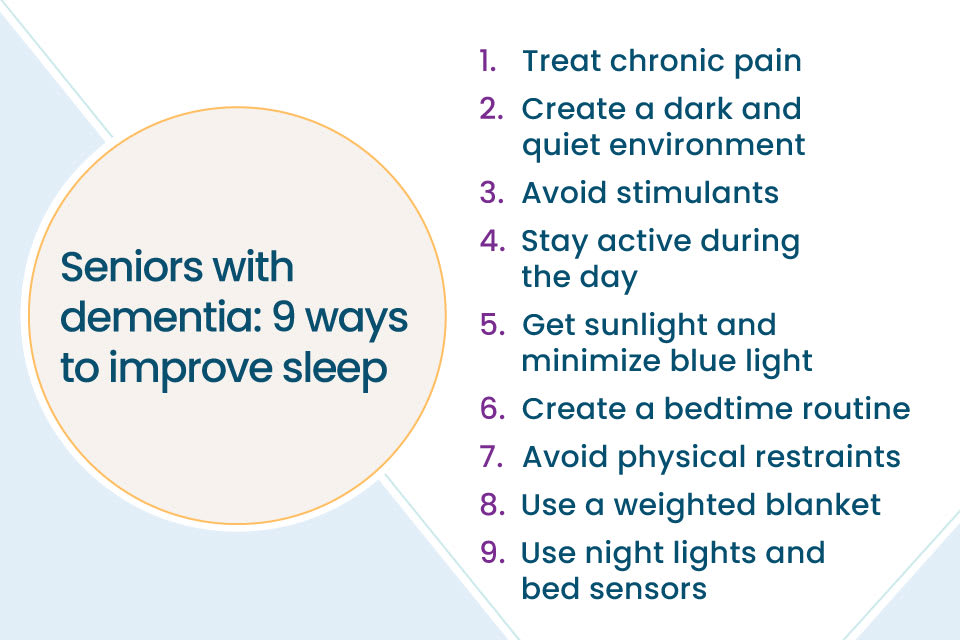 A list of 9 ways to help seniors with dementia improve their sleep
