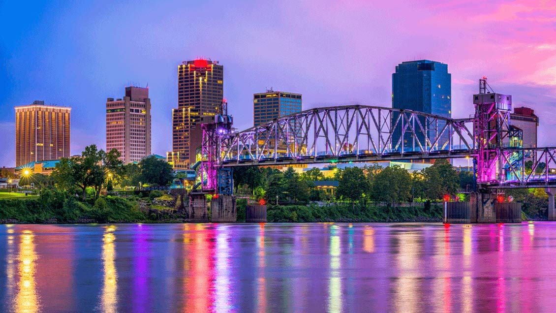 Skyline of city in Arkansas