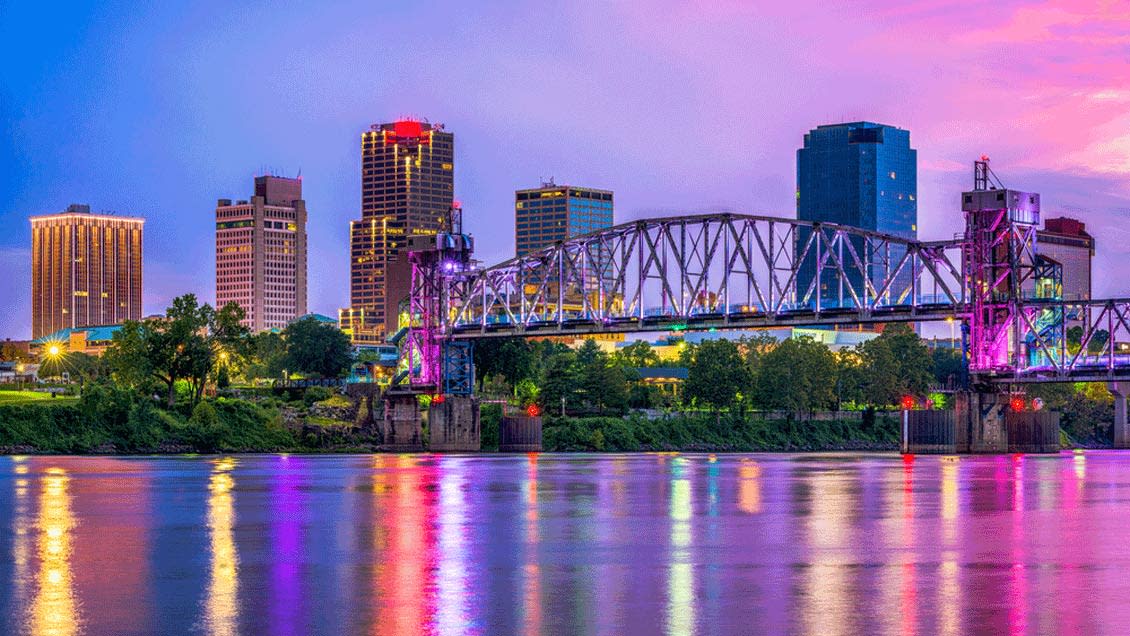 Skyline of city in Arkansas