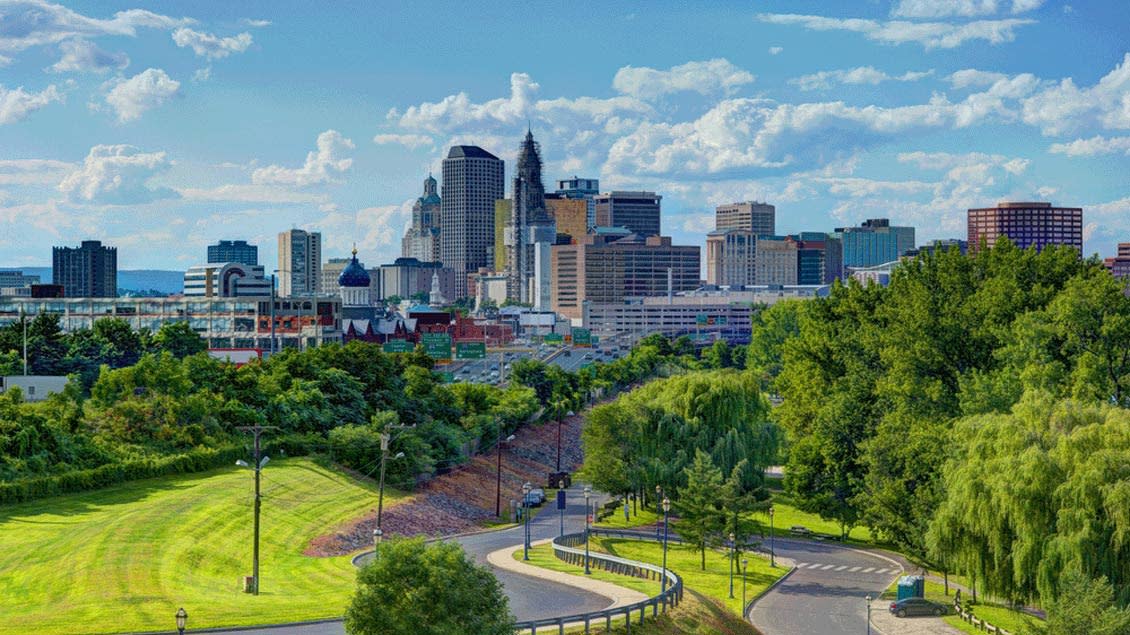 City skyline in Connecticut