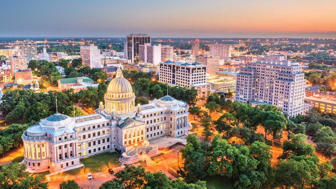 City skyline in Mississippi