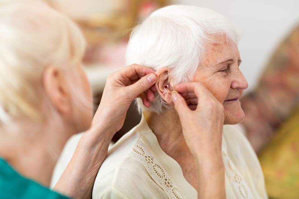 If elderly hearing loss is diagnosed early treatment such as hearing aids can help restore communication abilities.