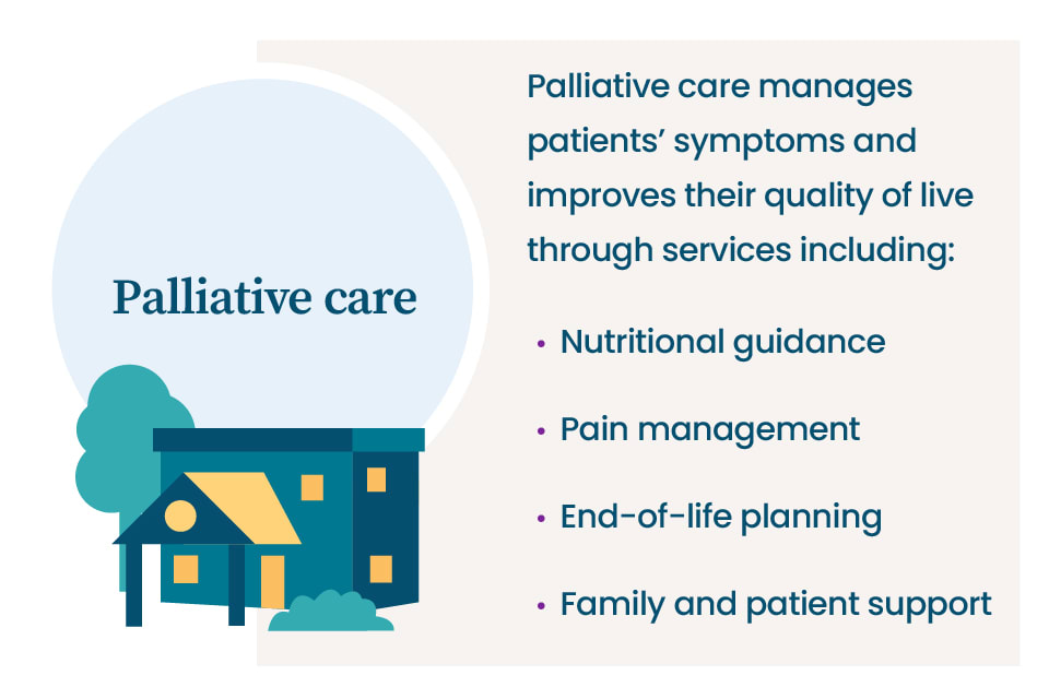 The services provided in palliative care.