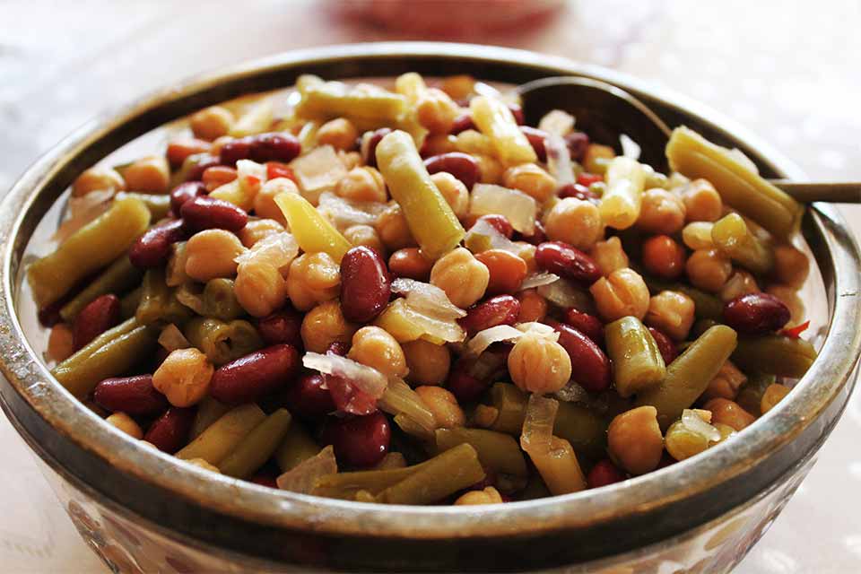 Four bean salad in a bowl