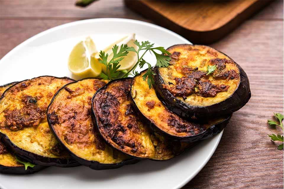 roasted eggplant on a plate